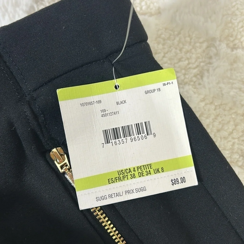 Anne Klein Womens 4P‎ Black High Waist Stretch Legging Pants Workwear NWT